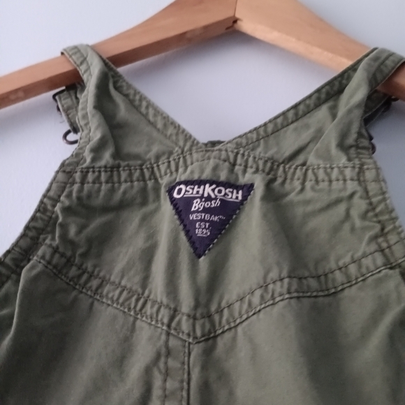 OshKosh B’gosh Classic Cotton Overalls Olive Green 9–12M Casual - Picture 4 of 7